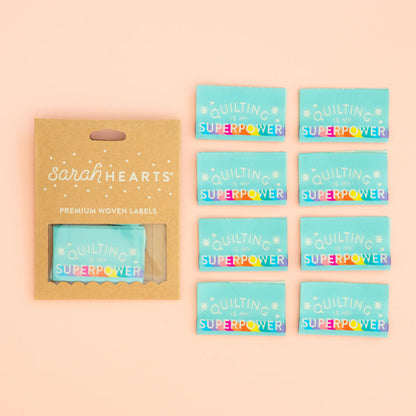 Sarah Hearts - Quilting is My Superpower - Sewing Woven Clothing Label Tags - SH960240