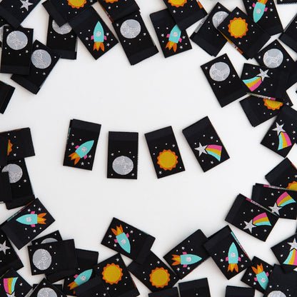 Sarah Hearts - Space Multipack - Sewing Woven Clothing Label Tags - LP137
