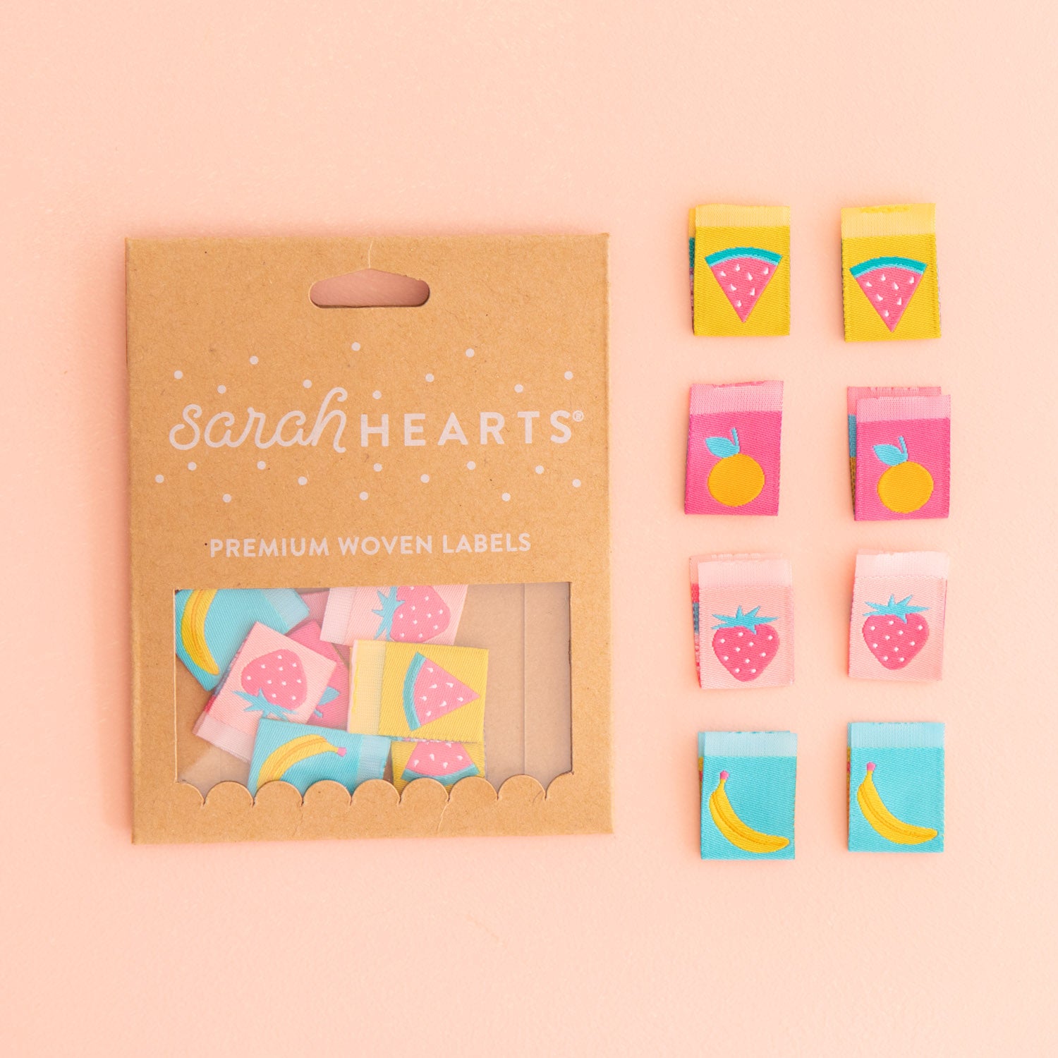 Sarah Hearts - Summer Fruits - Sewing Woven Clothing Label Tags - SH834250