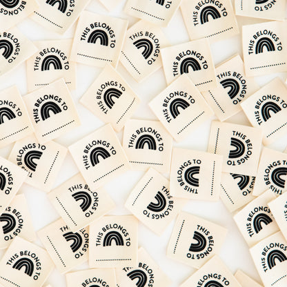 Sarah Hearts - This Belongs To Kids School Label - Sewing Woven Clothing Label Tags - SH960233