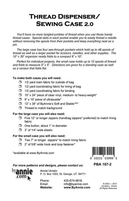 Thread Dispenser 2.0 - Patterns by Annie - Paper Pattern - PBA107-2