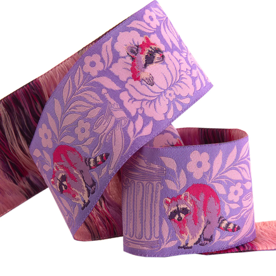 Renaissance Ribbons - Tula Pink Tiny Beasts - One Man's Trash in Purple - TK-100/48mm col 2_y - One Yard