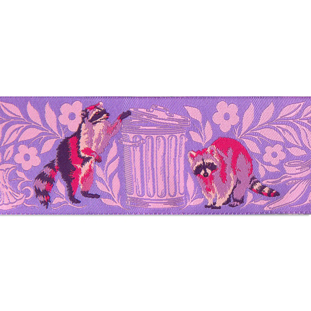 Renaissance Ribbons - Tula Pink Tiny Beasts - One Man's Trash in Purple - TK-100/48mm col 2_y - One Yard