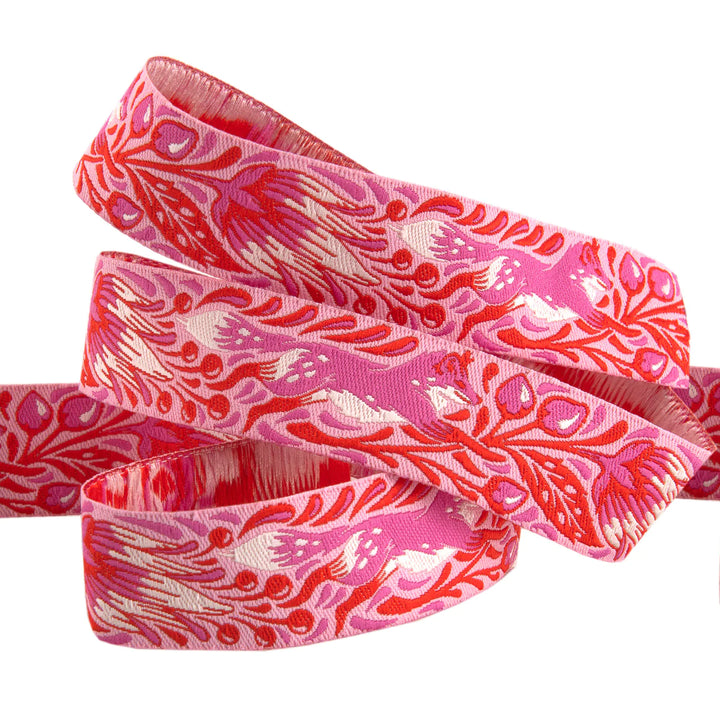 Renaissance Ribbons - Tula Pink Tiny Beasts - Out Foxed Pink 7/8" - TK-102/22mm col 2_y - One Yard