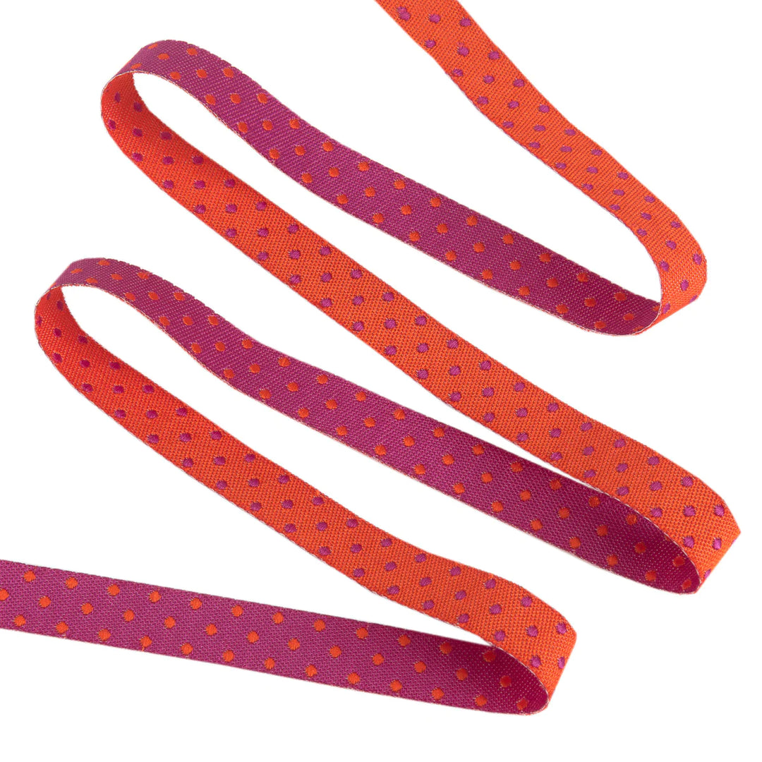 Renaissance Ribbons - Tula Pink Tiny Beasts - Reversible Dots Thistle 3/8" - TK-105D/10mm col 3_y - One Yard