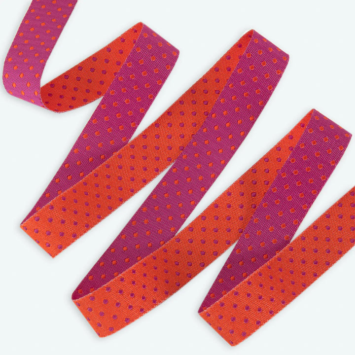 Renaissance Ribbons - Tula Pink Tiny Beasts - Reversible Dots Thistle 5/8" - TK-105D/16mm col 3_y - One Yard