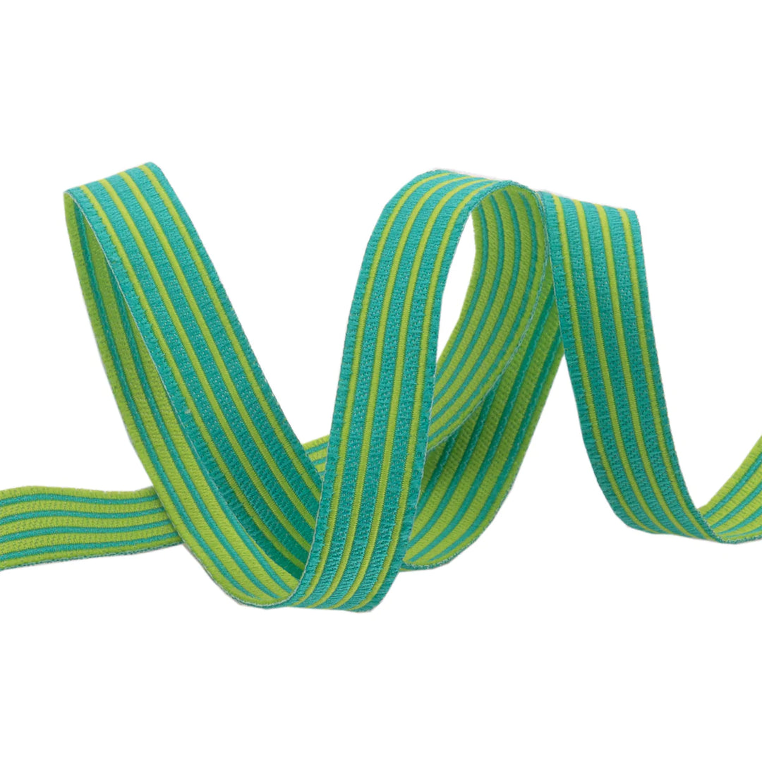 Renaissance Ribbons - Reversible Stripes Songbird 3/8" - One Yard