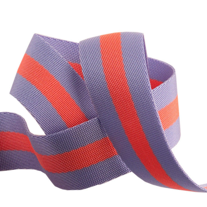 Renaissance Ribbons - Tula Pink Webbing - Tula Pink Webbing in Lavender and Pink - TK-90 38mm col 6 - One Yard