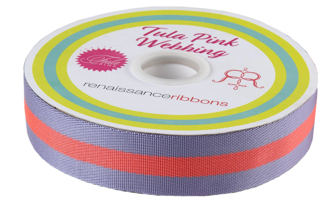 Renaissance Ribbons - 1-1/2" Webbing in Lavender and Pink - One Yard