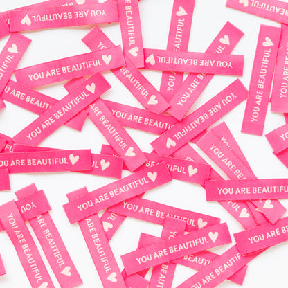 Sarah Hearts - You Are Beautiful - Sewing Woven Clothing Label Tags - SH070559